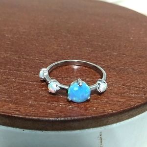 SALE! NWOT Dainty 925 Stamped Blue/White Opal Ring 💍